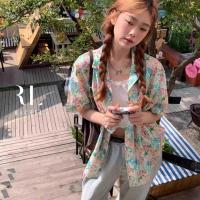 ราคา เสื้อเชิ้ตคลุมลายวาดศิลป์ สไตล์ยุค 90s สำหรับสาวรักวินเทจ (29133676484)