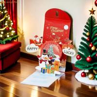 ราคา HUIJIANGU ซองจดหมายการ์ดคริสต์มาส,การ์ตูนพร 3D สร้างสรรค์ซองจดหมาย,Merry Xmas Snowman Design น่ารักต้นคริสต์มาสซองจดหมายตกแต่งบ้าน (54451108115)
