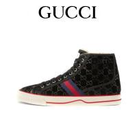 ราคา Gucci Tennis 1977 รองเท้าลำลองทรงสูงสำหรับผู้ชายและผู้หญิงรองเท้าส้นแบนแฟชั่นสีดำ (28422439762)