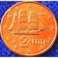 ราคา เหรียญ​ยูโร​ กรีซ​ Greece, 2 Euro​Cent, ใช้แล้ว เงา, #​3830E (25500165144)