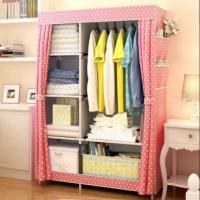 ราคา ตู้เสื้อผ้า 2 บล๊อค เปิดข้าง สีชมพูลายจุด (824655049)