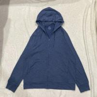 ราคา เสื้อแจ็คเก็ตฮู้ด Uniqlo AIRism Cotton กันUV สีน้ำเงิน กรม XL 46/27" มีขุยนิด (27517389803)