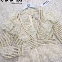 ราคา เสื้อลูกไม้ไฮโซ ไซส์ใหญ่ สีขาว (2409887173)