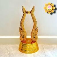 ราคา ขาตั้งตาลปัตร พลาสติก สีทอง ลายพญานาค (21779559001)