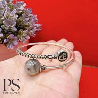 ราคา กำไลนะโมไขว้หินแก้ววขนเหล็ก เงินแท้ 92.5% ผ่านพิธี (44253518081)