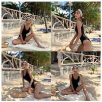 ราคา Y5ชุดว่ายน้ำวันพีซ สีดำ เปิดหลัง เซ็กซี่กรุบกริบ บิกินี่ ชุดเที่ยวทะเล ชุดว่ายน้ำผู้หญิง ชุดว่ายน้ำวันพี (25472699507)