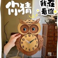 ราคา นาฬิกานิ้วแบบแขวน ออกแบบใหม่ในสไตล์ศิลปะ ทำจากไม้ในสไตล์ยุโรปนกฮูก สำหรับตกแต่งห้องนั่งเล่นอย่างสร้างสรรค์ (44124968294)