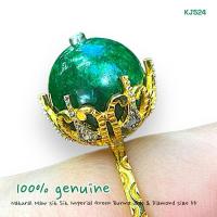 ราคา KJ524 แหวน Maw Sit Sit จักรพรรดิหยกพม่าประดับเพชรแท้ ขนาดแหวน 55 (24234633105)