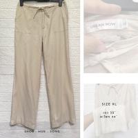 ราคา URBAN NOW กางเกง ขายาว ทรงกระบอก ลินิน ผสมคอตตอน สีครีม มือสอง (19968442344)