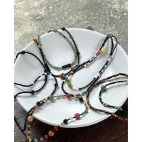 ราคา สร้อยหินแท้ผสมลูกปัดโทนสีดำ dalmatian jasper, tiger eye,agate และหินหลากสี (41517824384)
