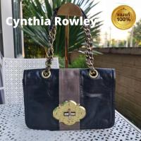 ราคา กระเป๋าสะพายวินเทจ Cynthia Rowley มือสอง หนังแท้สีดำ ของแท้ กระเป๋าแบรนด์จากอเมริกา อะไหล่ทองเดิม ๆ สภาพวินเทจสวยทั้งใบ (12639942863)