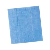 ราคา วอลเปเปอร์โฟม3Dติดผนังมีกาวในตัวลายอิฐ สีฟ้า (7837019446)