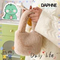 ราคา DAPHNE Lady Handbags, Faux Fur Fluffy Winter Bucket Bag, Soft Plush Solid Color Casual Tote Bag (50701373752)