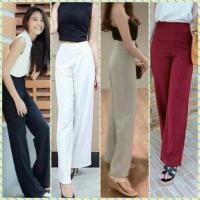 ราคา กางเกงขายาวผ้าฮานาโกะ เอวสูง ผ้านิ่ม ขากระบอกใหญ่ (5292204662)