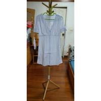 ราคา เดรสสั้นลายทางตรงสีฟ้าอ่อนMangoของแท้100% (17426876853)