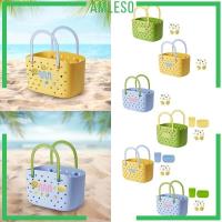 ราคา [Amleso] ตะกร้าเก็บชายหาดอินเทรนด์อเนกประสงค์ Travel Tote กระเป๋าถือผู้หญิง (24334021087)