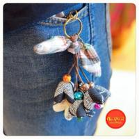 ราคา ️️พวงกุญแจ จากผ้าฝ้ายลายไทย ผ้าคราม ผ้าขาวม้า ผ้ากาบบัว (3720146680)