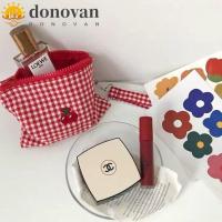 ราคา Dodonvan กระเป๋าเครื่องสําอางเชอร์รี่, กระเป๋าแต่งหน้าลายสก๊อตความจุขนาดใหญ่สไตล์เกาหลี, กระเป๋าเครื่องเขียนน่ารักกระเป๋าแป้ง Organizer กระเป๋าใส่เหรียญผ้าใบผู (28611145823)