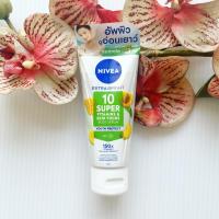 ราคา 70, 180 ml. Nivea Extra Bright 10 Super Vitamins&Skin Foots Body Serum SPF15 Youth Protect 150x นีเวีย ยูธ โพรเทค เขียว (22258681948)