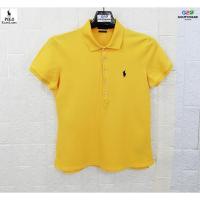 ราคา POLO RALPH LAUREN แท้ อก37ญ เสื้อยืดโปโลแขนสั้นสปอตสีเหลือง (23620763247)
