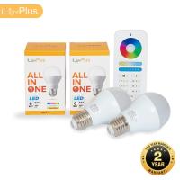 ราคา [ส่งไว ใช้นาน มอก.] iLightPlus หลอดไฟ LED รุ่น All in one (6W) 2 หลอดพร้อมรีโมท 1 ตัว (2039110889)