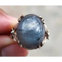 ราคา แหวนโป่งข่ามแก้วฟ้าผสมมุกดา (27334570191)