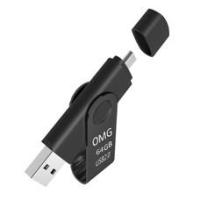 ราคา OMG Flash Drive 64 Gb USB 2.0 OTG Micro USB รุ่นMG-01(ดำ) (87393961)