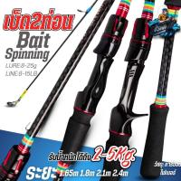 ราคา คันเบ็ด2ท่อน คันเบทสปิน 1.65m 1.8m 2.1m 2.4 m คันตีเหยื่อปลอม คันคาร์บอนไฟเบอร์ ด้ามEVA (29978295280)