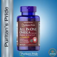 ราคา Puritan's Pride All In One Omega 3, 5, 6, 7 & 9 with Vitamin D3 / 60 Softgels (25273207244)