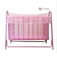 ราคา เปลเด็ก เปลนอน เปลลูกกรง สีพื้น พร้อมมุ้งกันยุงลายลูกไม้ สินค้าพร้อมส่ง uk99 (3416008081)