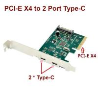 ราคา PCIE 4X Port Expansion Card PCI-E to Dual USB 3.1 Type C Adapter Card (5843388132)