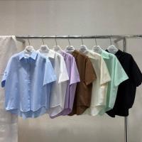 ราคา 162-1 เสื้อเชิ้ตแขนสั้นoversizedผ้าคอตตอนอย่างดี ใส่ลุคเท่ๆ ไม่ร้อนแมทเป็นชุดนักศึกษาได้ wanwanclothing (24360724417)