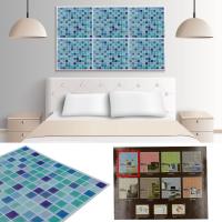 ราคา ALL U CAN BUY วอลเปเปอร์ สติ๊กเกอร์ติดผนัง Wallpaper Sticker ลายตารางสีฟ้า 1ชิ้น (29852133423)