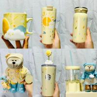 ราคา ของแท้พร้อมสต็อก Starbucks Cup 2024 Summer Rainy Series Bear Store Manager ถ้วยฟางสแตนเลส แก้วเซรามิค ถ้วยแก้ว (43875774165)