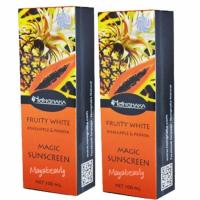 ราคา Nongnaka Fruity White Pineapple & Papaya Magic Sunscreen 100ml(2กล่อง) SPF60 PA+++กันแดด น้องนะคะ กลิ่นผลไม้#1081 (508482709)