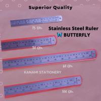 ราคา ไม้บรรทัดสแตนเลส ไม้บรรทัดอะคริลิค 60ซม 100ซม ผีเสื้อ (52451550067)