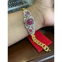 ราคา ข้อมือเพชรทับทิมแท้ เพชนสวยพลอยเป๊ะ คัดพลอยสวย ข้อมือลายเลสทอง หุ้มเศษทองแท้ (20753860215)