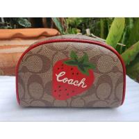 ราคา แท้!! 100% กระเป๋าเครื่องสำอางค์ Coach Dome Cosmetic Case In Signature Canvas With Wild Strawberry ใหม่ (23147013612)