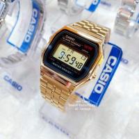 ราคา CasioA-159wgea-1df ตัวเรือนและสายสีทองหน้าปัดดำสินค้าของแท้มีอุปกรณ์กล่องคู่มือใบรับประกัน1ปีจากศูนย์cmg (9412470360)