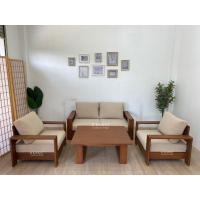 ราคา ชุดโซฟาไม้สักทอง เบาะผ้าฝ้าย (24463025419)