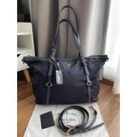 ราคา ❌SOLD❌Prada Tessuto Saffiano ShoppingTote | sz. 14” / dark blue (22918707715)