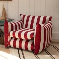 ราคา ผ้าลินินสีฟ้าสีขาวเดี่ยวลายม้าลายลายขี้เกียจโซฟาสีแดงพาร์ทเมนท์ขนาดเล็กห้องนั่งเล่นอเมริกันโซฟาที่เท้าแขนเก้าอี้ ztk (45551066434)