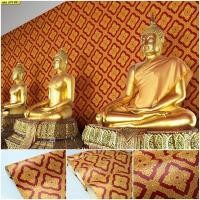 ราคา วอลเปเปอร์ติดผนังลายไทย ลายประจำยามสีทองพื้นแดง JPS701 (4957700401)