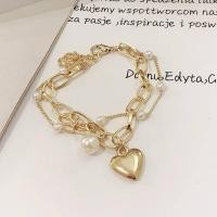 ราคา สร้อยข้อมือรูปหัวใจ 2 ชั้น สร้อยข้อมือไข่มุก สร้อยข้อมือ กำไลข้อมือ กำไลแฟชั่น เครื่องประดับ ผู้หญิง สไตล์เกาหลี B28 (12737054208)