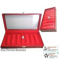 ราคา กล่องโชว์เครื่องประดับแหวนอาเกตและพลอย 7 ช่อง ฝากระจก (48151203739)