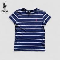 ราคา เสื้อยืดมือสอง Polo Ralph Lauren สีกรม โลโก้แดง ลายทาง อก 34 สภาพใหม่ ไม่มีตำหนิ (42723506989)