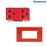 ราคา Panasonic ปลั๊กกราวด์คู่ สีแดง เต้ารับคู่มีกราด์ WEG 15929R (13779197018)