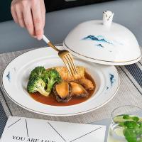 ราคา ทะเลแตงกวาหอยเป๋าฮื้อซอสจานตกปลาข้าวจานเซรามิกบนโต๊ะอาหารที่มีฝาปิดโรงแรมเหลียวเซินจานพาสต้าเสิร์ฟจานจาน (43373818547)