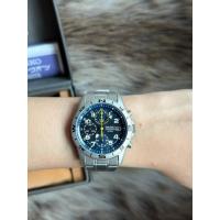 ราคา ⌚️Seiko Chronograph Blue Dial Men Watch (41672457621)