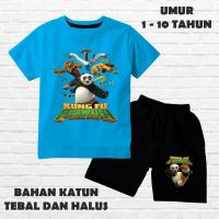 ราคา KATUN ชุดสูทแขนสั้นสําหรับเด็กชายและเด็กหญิง อายุ 6 เดือน - 10 ปี กังฟู แพนด้า โมติฟ ผ้าฝ้ายพรีเมี่ยม สกรีน DTF กางเกงสีดํา (28640376933)